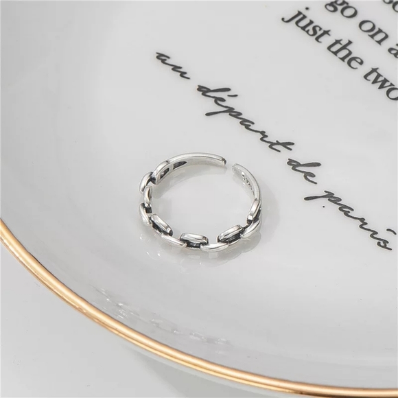 *NEW Cuban Chain Link 925 Sterling Silver Open Ring - Picture 16 of 16